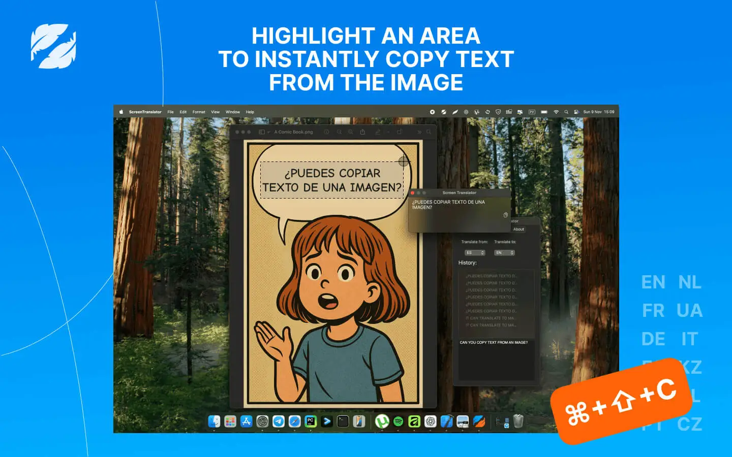 Copy text from image using OCR